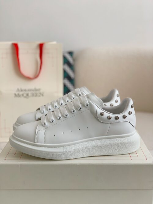 「#235」Alexander McQueen MQ White Rose nail tail Sneakers