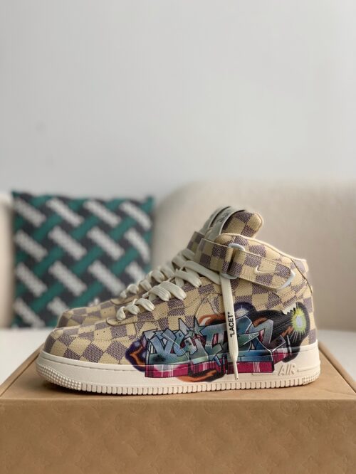 「#1115」LOUIS VUITTON X NIKE AIR FORCE 1 high Sneaker
