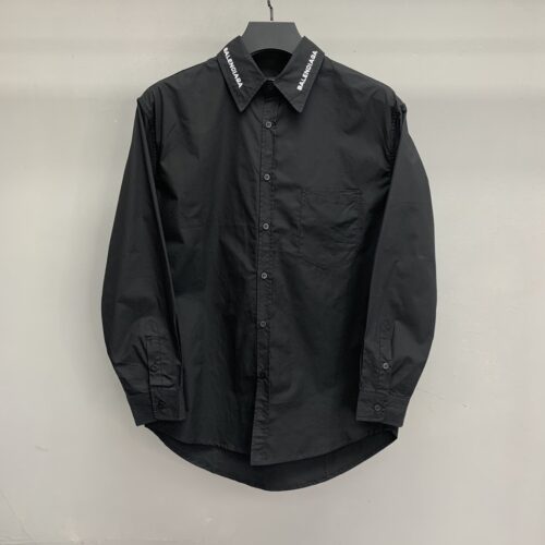 「#1206」Balenciaga neckline monogrammed long sleeve shirt
