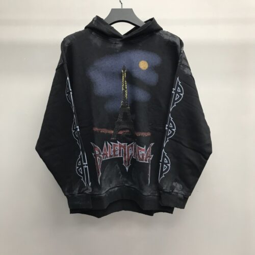 「#1264」Balenciaga Paris tower mud dyed hoodie