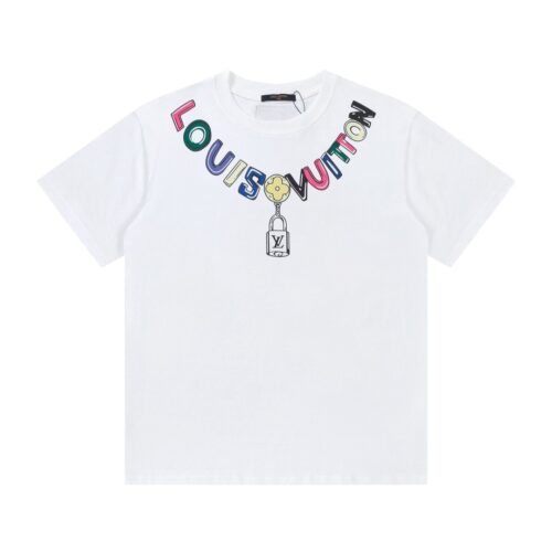 「#1422」Louis Vuitton Logo lettering T-shirt with 23SS neckline