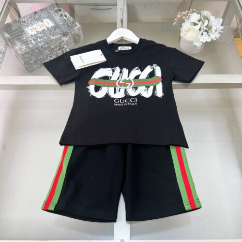 「#1592」Gucci 2024/SS new logo printed T-shirt suit