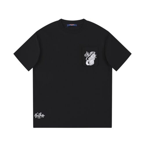 「#1677」Louis Vuitton 24ss new embroidered round neck t-shirt