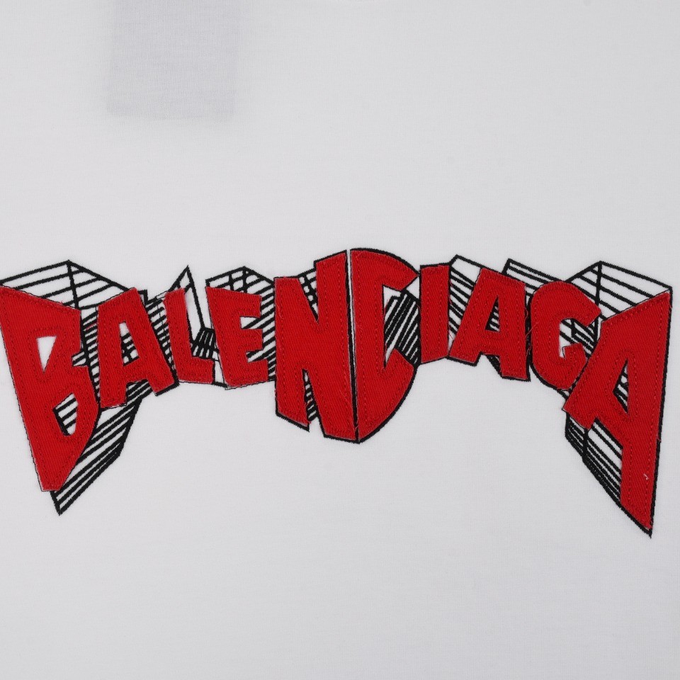 「#1744」Balenciaga 24s embroidered fabric t-shirt - 图片 3