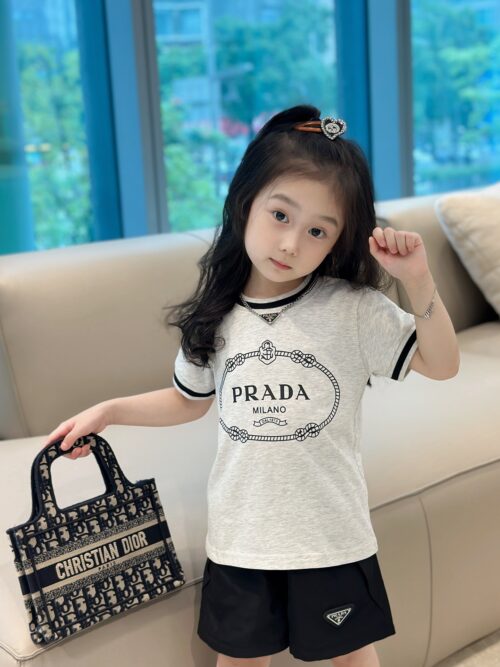 「#1754」Prada new summer girls' T-shirt suit