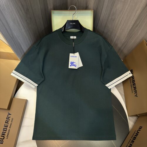 「#2009」Burberry 2024ss the latest white cloth cuffs stitching small war horse printed cotton t-shirt