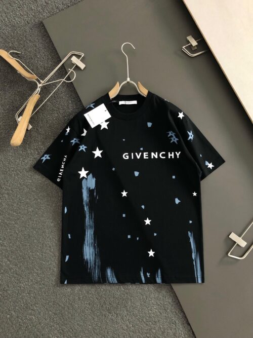 「#2057」Givenchy Hand-painted black meteor lettering t-shirt
