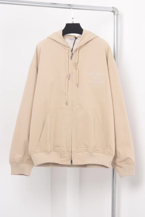 「#2240」Dior monogram embroidered zip-up hooded jacket