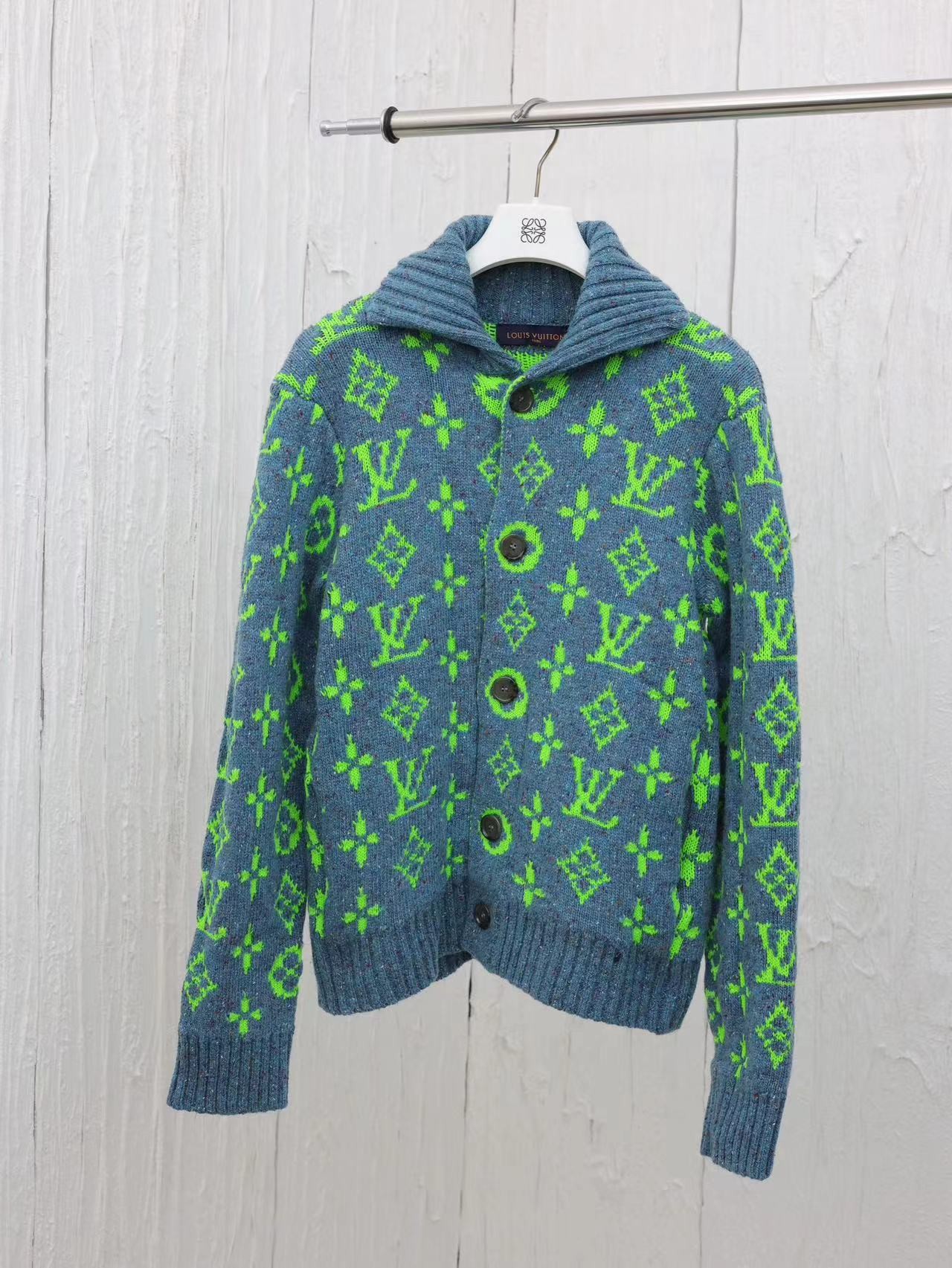 「#2281」Louis Vuitton 24 new colorful yarn full print hooded cardigan