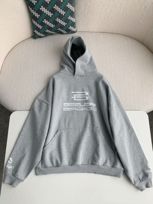 「#2336」Balenciaga logo print sports hooded sweatshirt