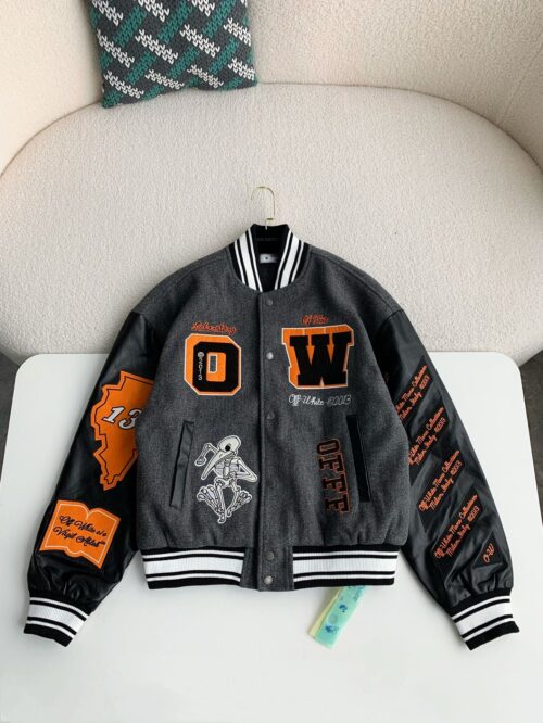 「#2355」OFF-WHITE FW21 Alphabet pattern Baseball uniform