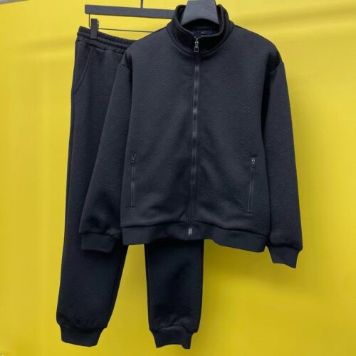 「#2340」Louis Vuitton obscure jacquard zip-up casual sports suit