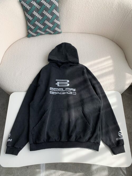 「#2386」Balenciaga logo print sports hooded sweatshirt