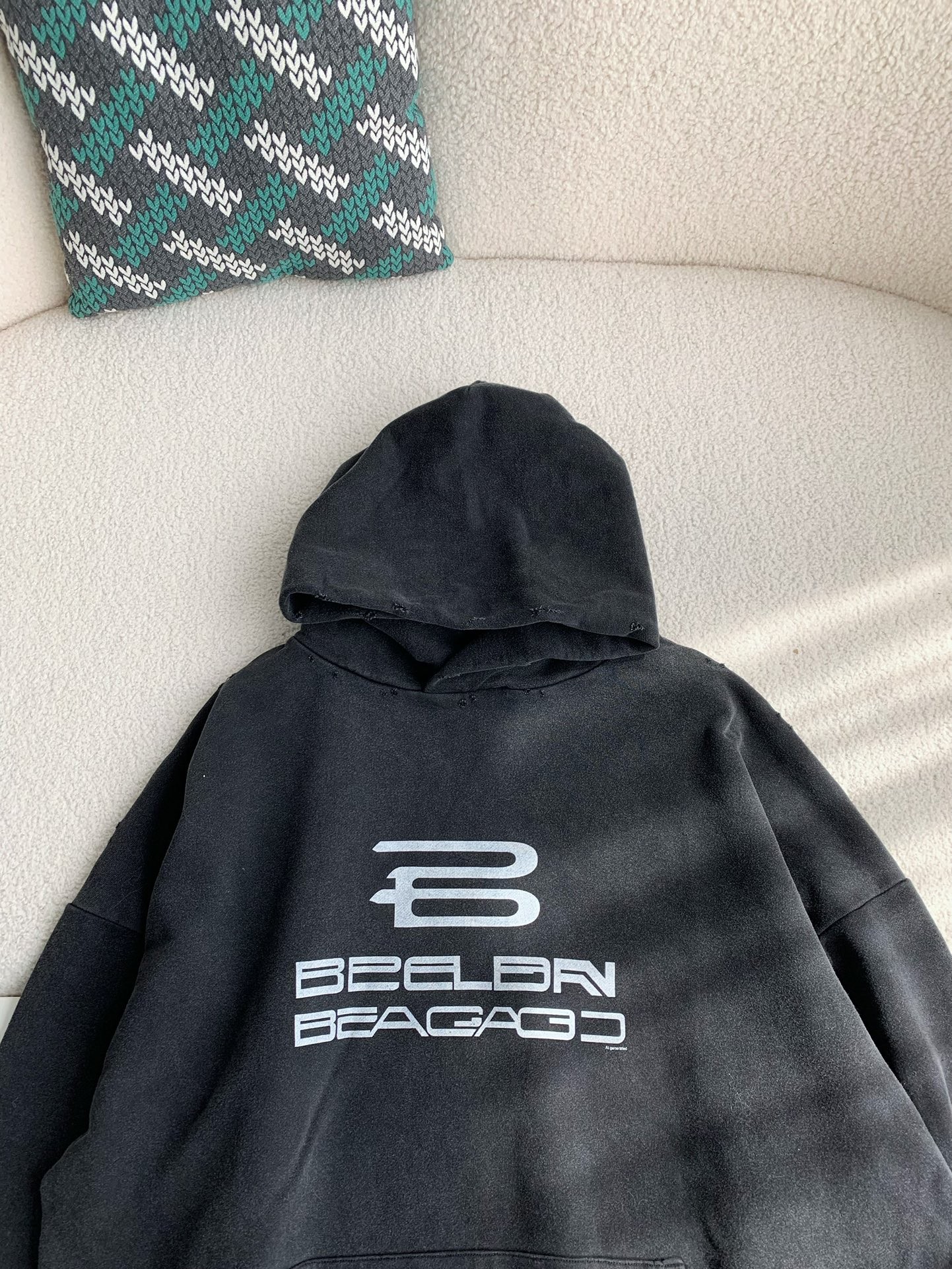 「#2386」Balenciaga logo print sports hooded sweatshirt - 图片 2