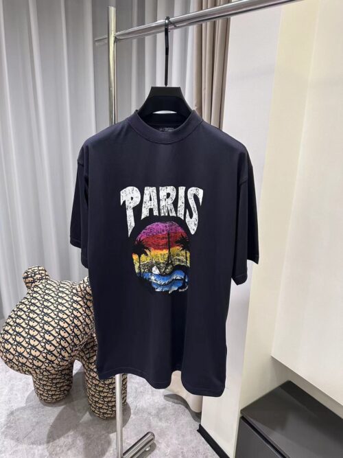 「#2393」Balenciaga 24ss sunset coconut tree tower short sleeve