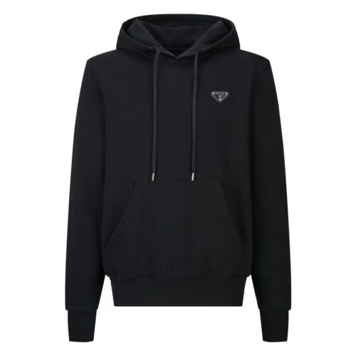 「#2445」PRADA leather label fleece hoodie