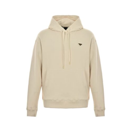 「#2446」PRADA Apricot triangle logo hooded sweatshirt