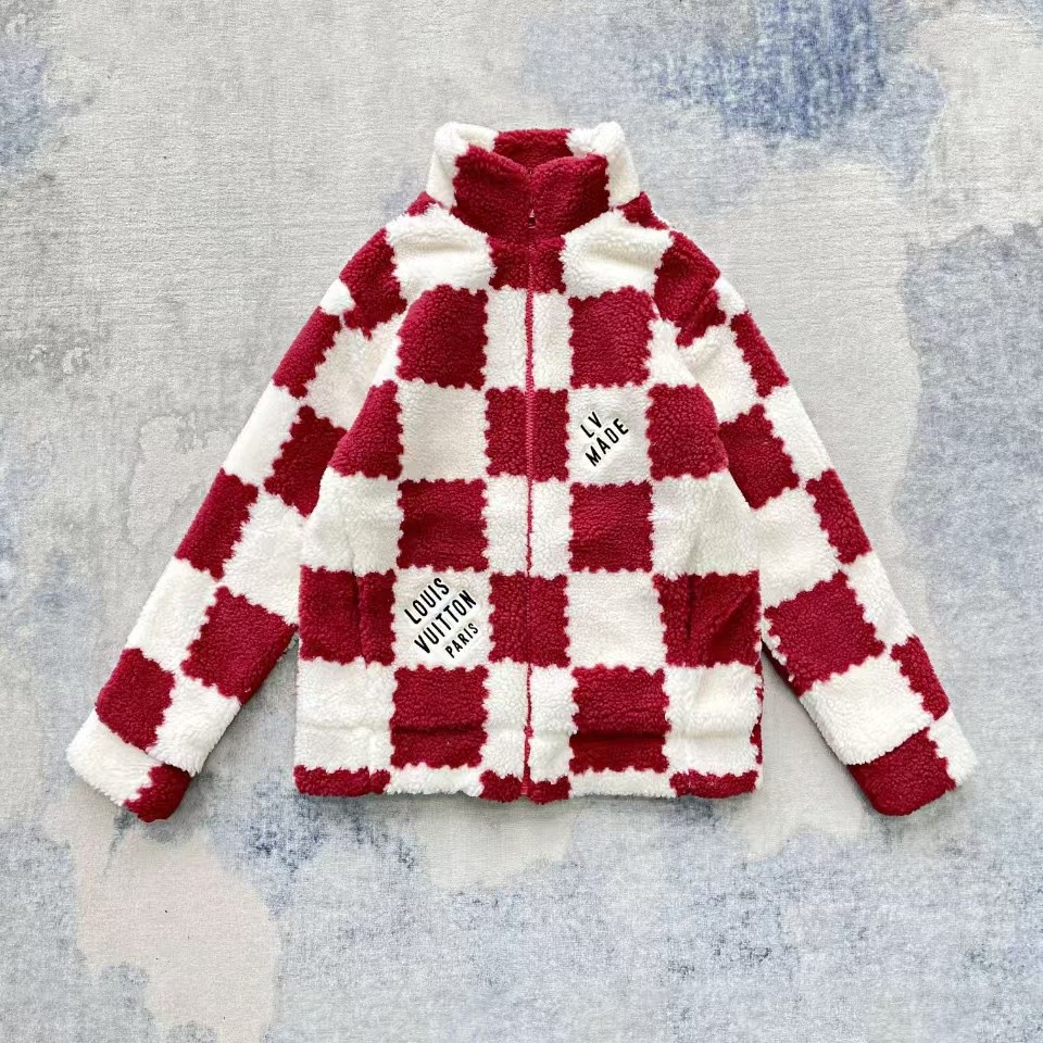 「#2597」Louis Vuitton 24ss plaid fleece coat