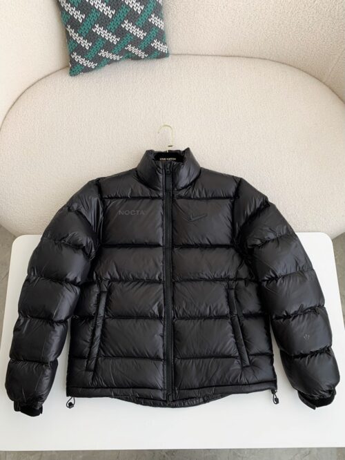 「#2588」Nike x Drake solid color 3D logo stand up collar down jacket