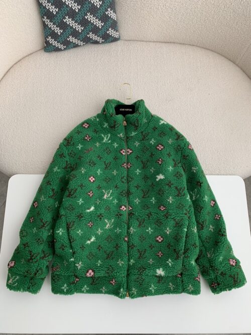 「#2636」Louis Vuitton Jacquard vertical collar zipper fleece jacket