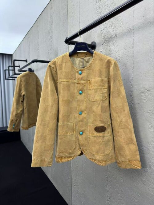 「#2643」Louis Vuitton Vintage Checkerboard Denim Jacket