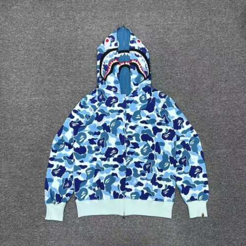 「#2658」bape abc double cap big flower camouflage shark