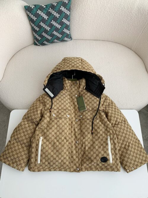 「#2691」Gucci Casual FW22 Full Print Drawstring Down Jacket