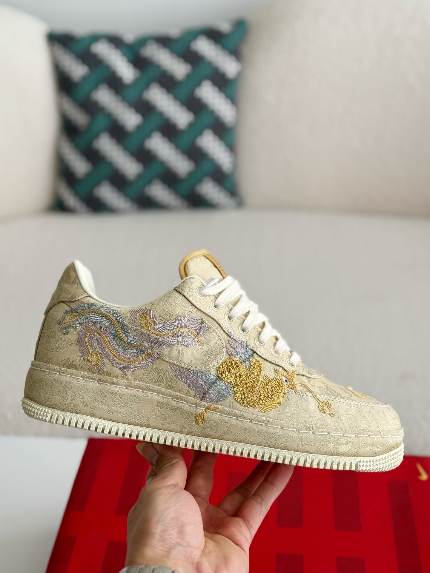 「#2724」Nike Air FORCE 1 Dragon and Phoenix Present Good Omens Sneakers - 图片 6