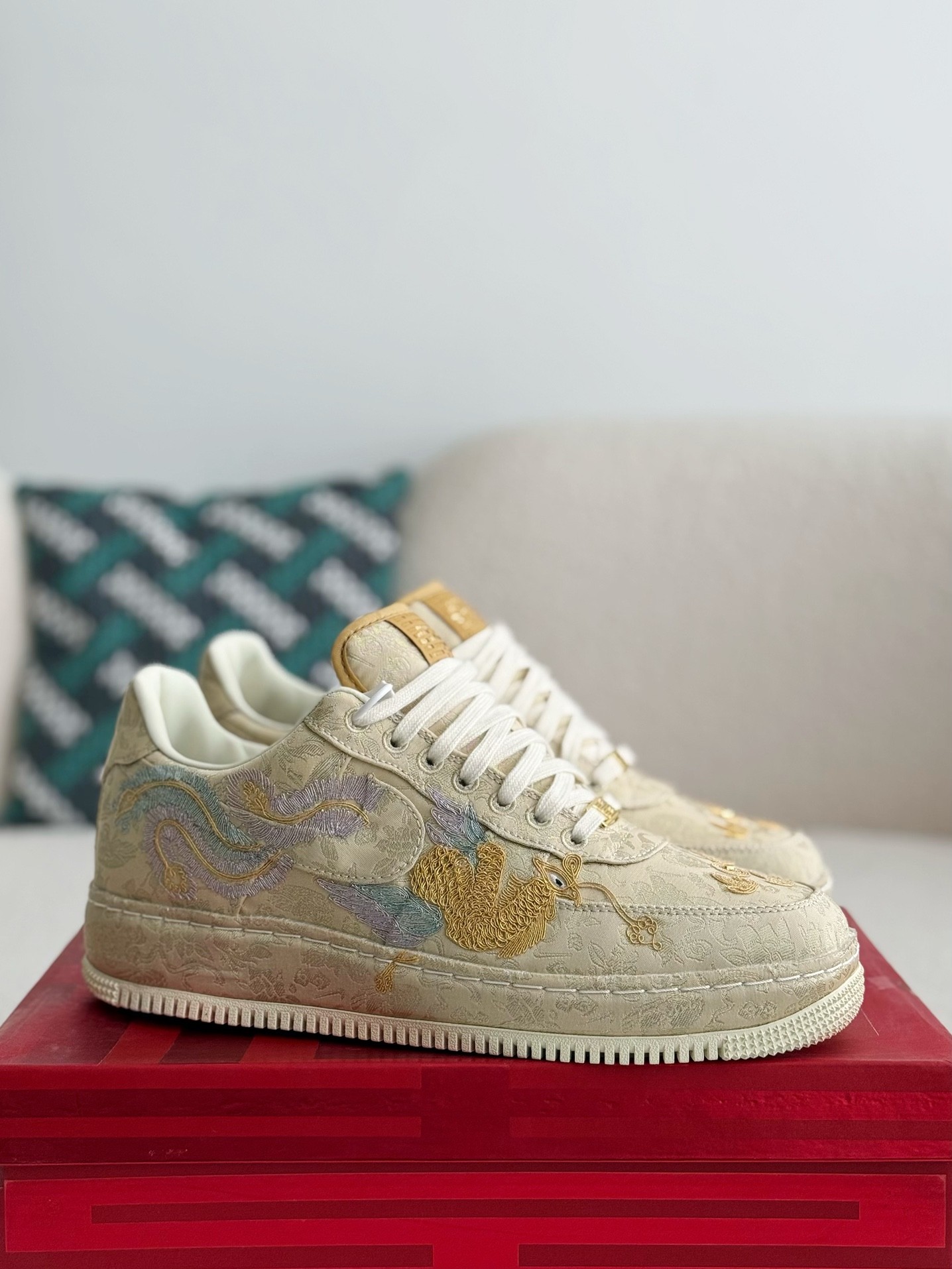 「#2724」Nike Air FORCE 1 Dragon and Phoenix Present Good Omens Sneakers - 图片 2