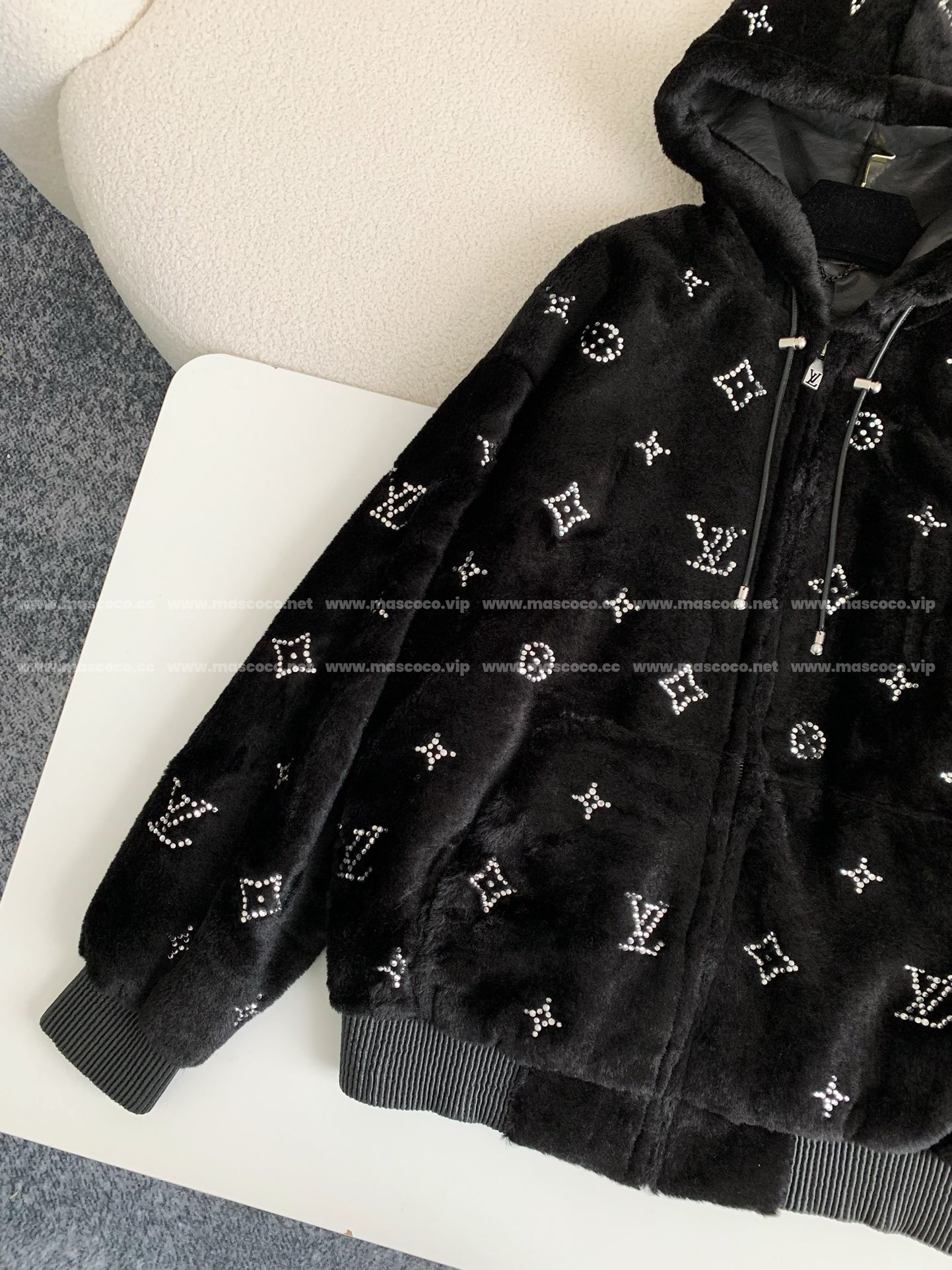 「#2907」Louis Vuitton SS25 Logo Embroidered Wool Hooded Zipper Jacket - 图片 2