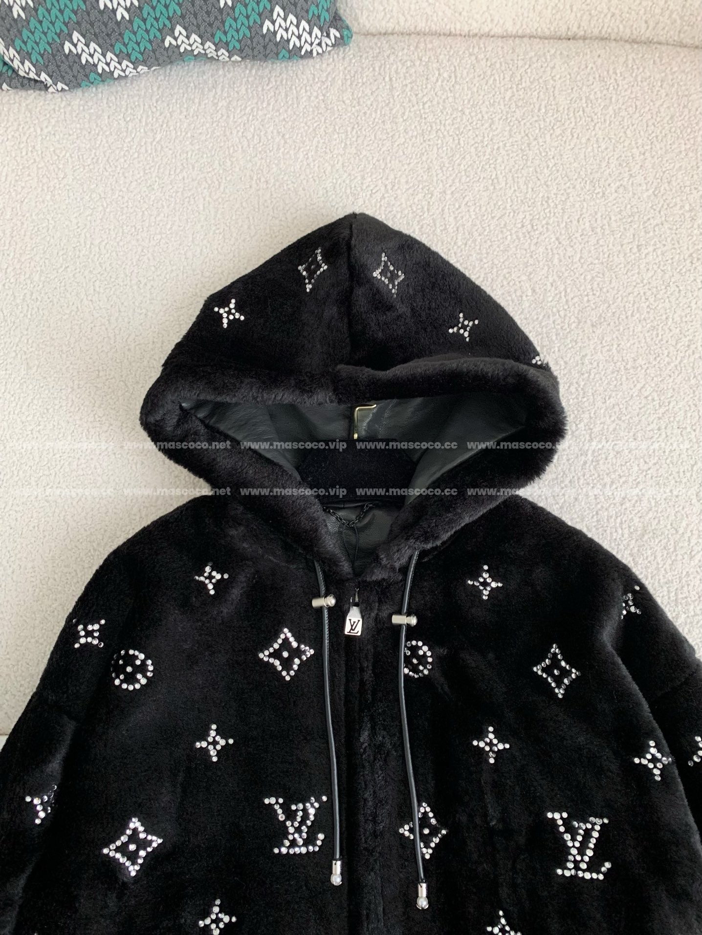 「#2907」Louis Vuitton SS25 Logo Embroidered Wool Hooded Zipper Jacket - 图片 3