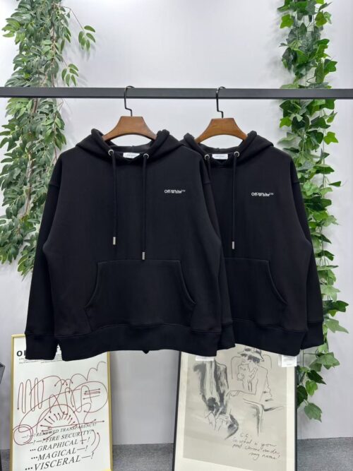 「#3059」offwhite24 autumn and winter embroidered arrow hooded sweatshirt