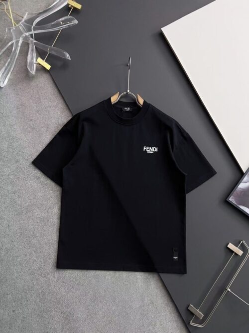 「#3070」Fendi alloy letter logo round neck T-shirt