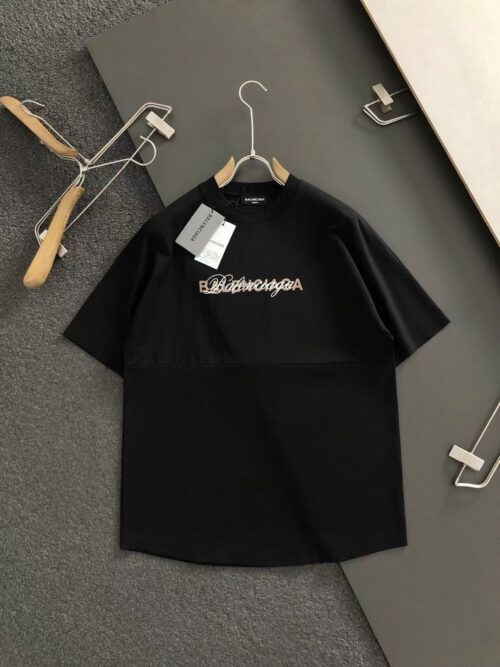 「#3090」Balenciaga Black partition processing print, overlapping elements fusion front and back echo printed