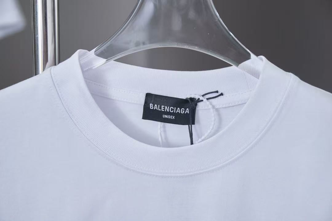 「#3096」Balenciaga Spring/Summer new fur patch frog glue logo hot stamping T-shirt - 图片 2