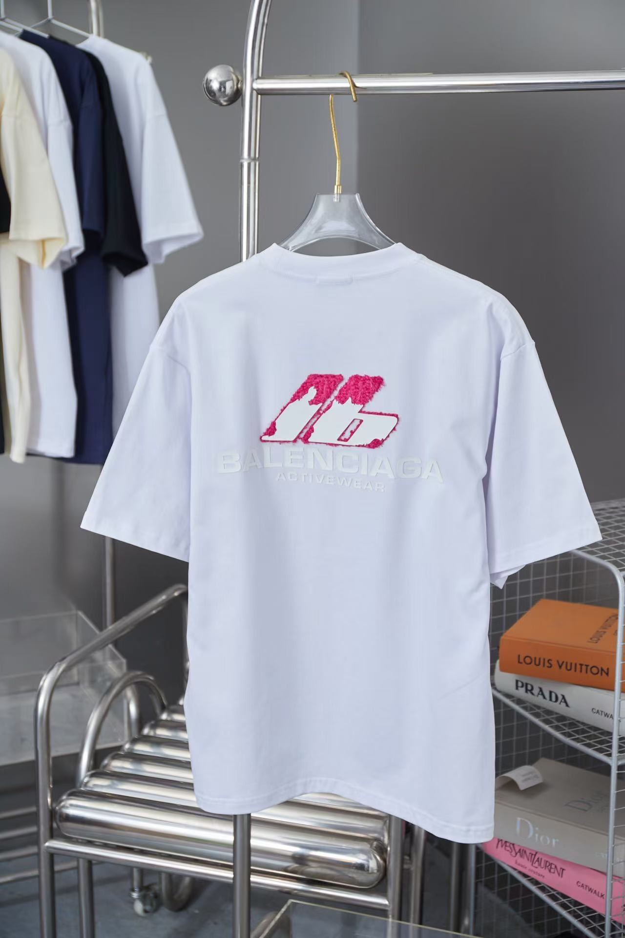 「#3096」Balenciaga Spring/Summer new fur patch frog glue logo hot stamping T-shirt - 图片 4