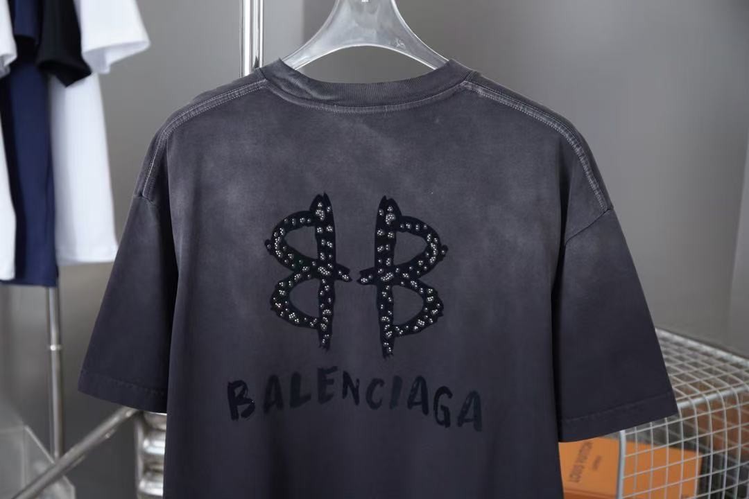 「#3099」Balenciaga Spring/Summer New Suede BB + Hot Diamond T-shirt - 图片 4