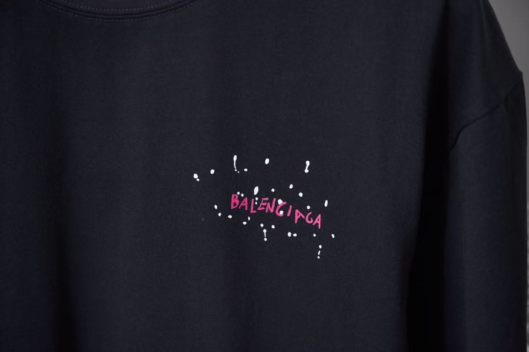「#3100」Balenciaga Spring/Summer New Style Graffiti Hand-painted Letters Logo Printed T-shirt - 图片 3