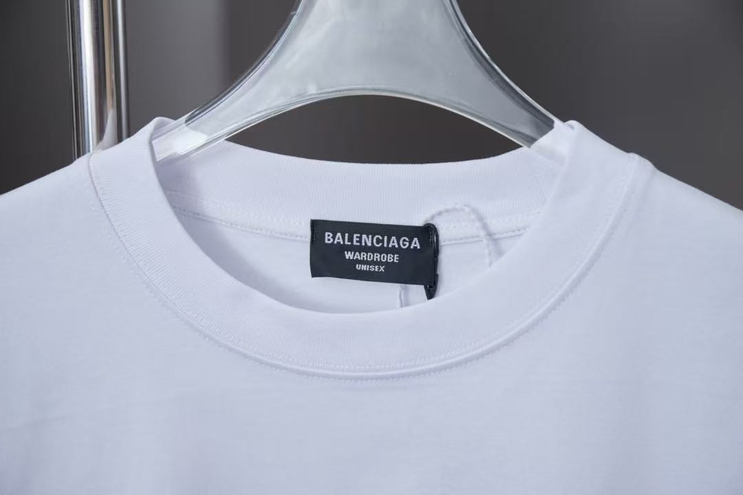 「#3101」Balenciaga Spring/Summer New Flocked Letter Logo Printed T-shirt - 图片 2