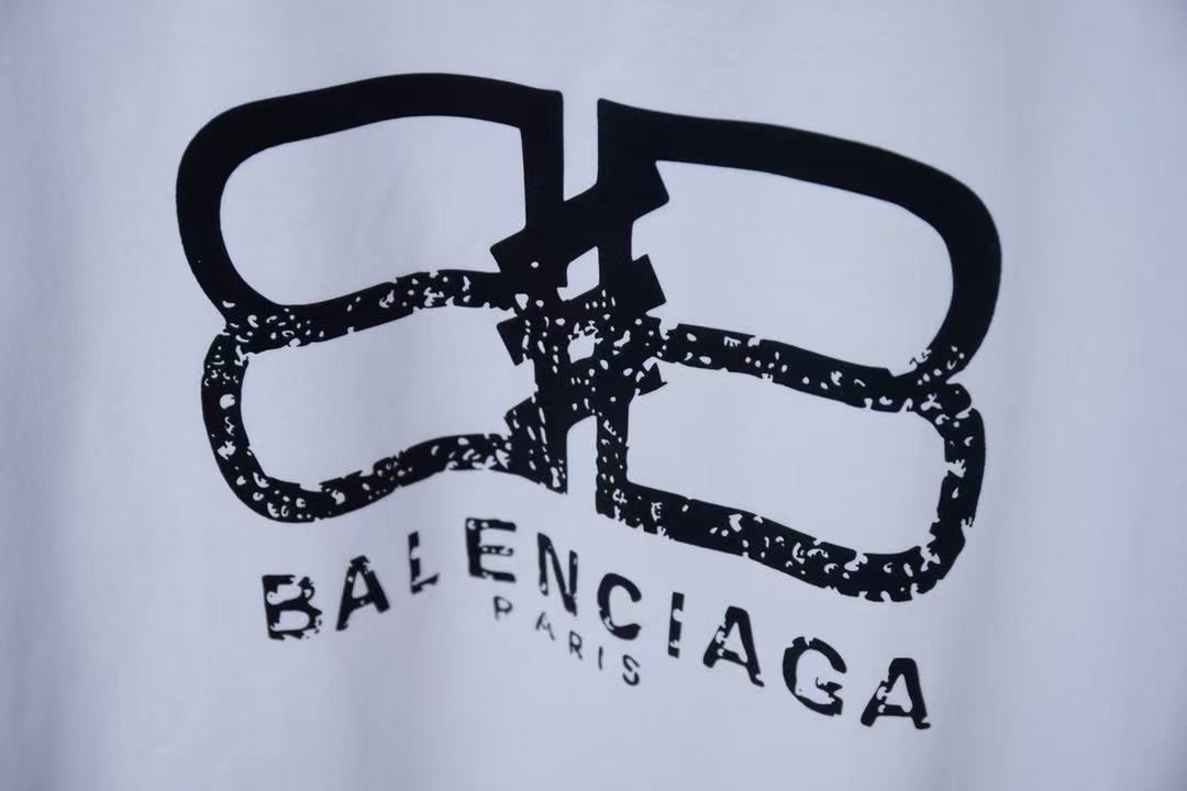 「#3101」Balenciaga Spring/Summer New Flocked Letter Logo Printed T-shirt - 图片 3