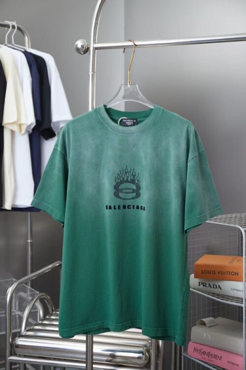 「#3102」Balenciaga Spring/Summer New Flame Hot Diamond T-shirt