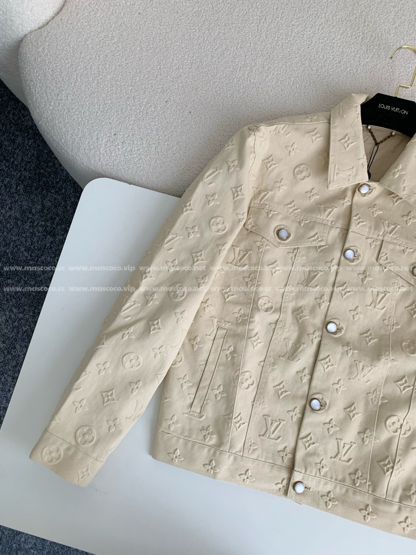 「#3277」Louis Vuitton Full-print cotton jacquard collarless jacket - 图片 2