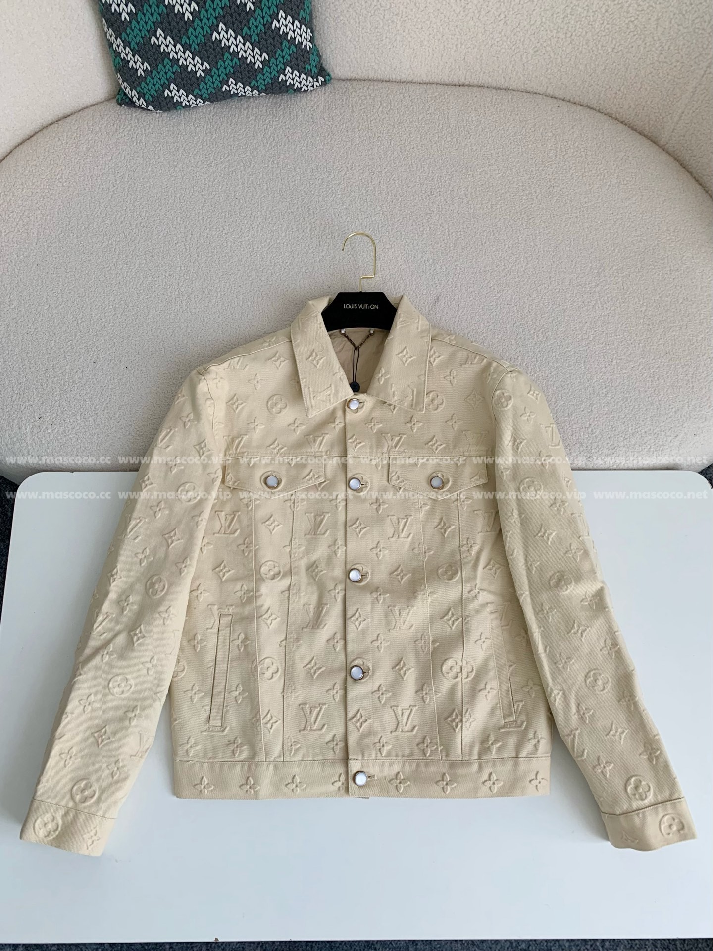 「#3277」Louis Vuitton Full-print cotton jacquard collarless jacket