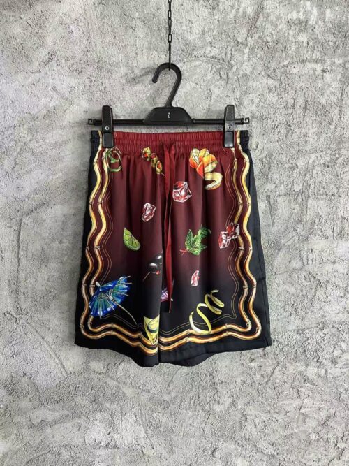 「#3296」CASABLANCA Spring/Summer Red Printed Silk Shorts