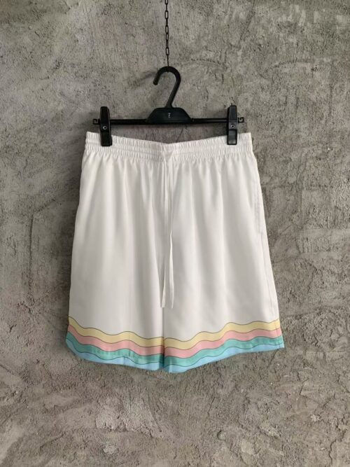 「#3332」CASABLANCA White silk shorts with glass house pattern