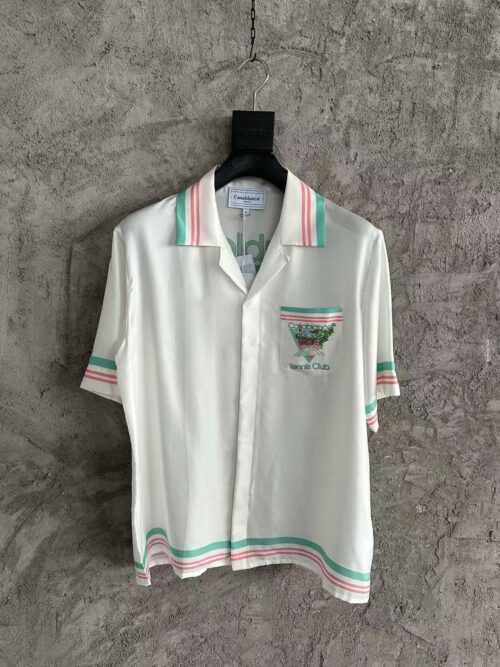 「#3358」CASABLANCA Early Spring Fountain Pattern Silk T-shirt