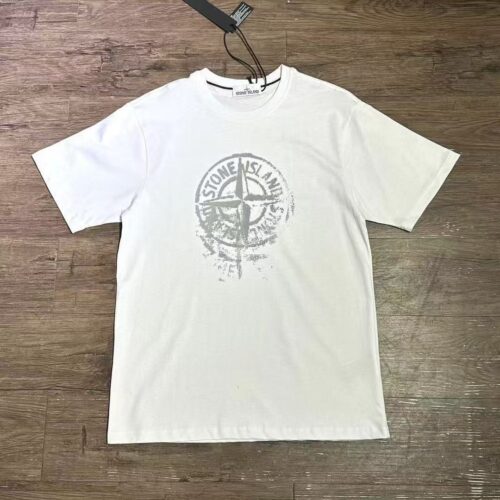 「#3413」STONE ISLAND Logo Print Crew Neck T-Shirt