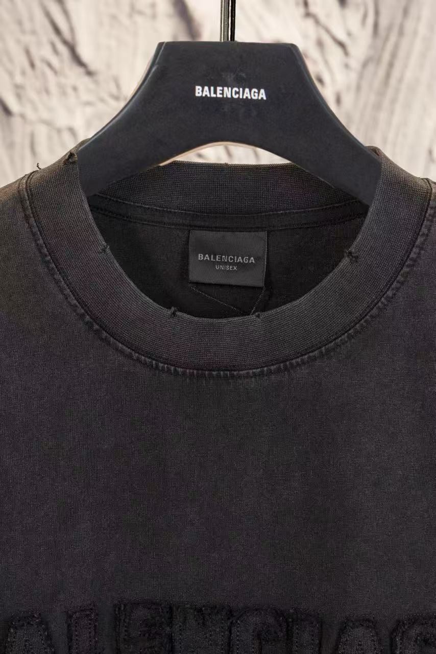 「#3417」Balenciaga Heavy Washed Round Neck T-Shirt - 图片 3