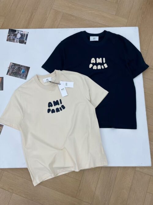「#3418」Ami navy blue crochet short sleeve