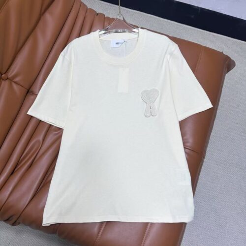 「#3425」Ami heart woven short-sleeved T-shirt